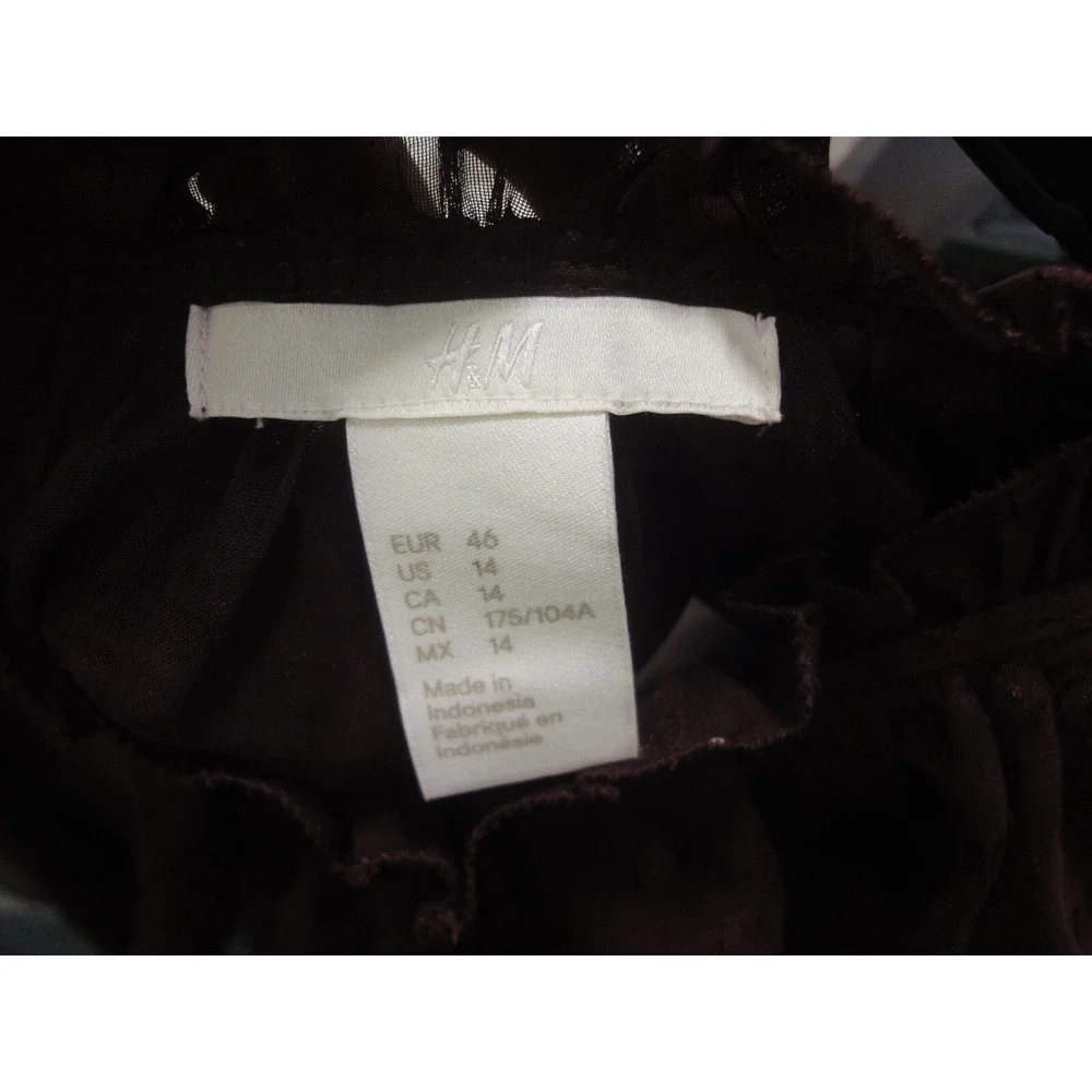 H&M Maroon Sheer dress with attached slip long sleeves size 14 NWT - Picture 5 of 12